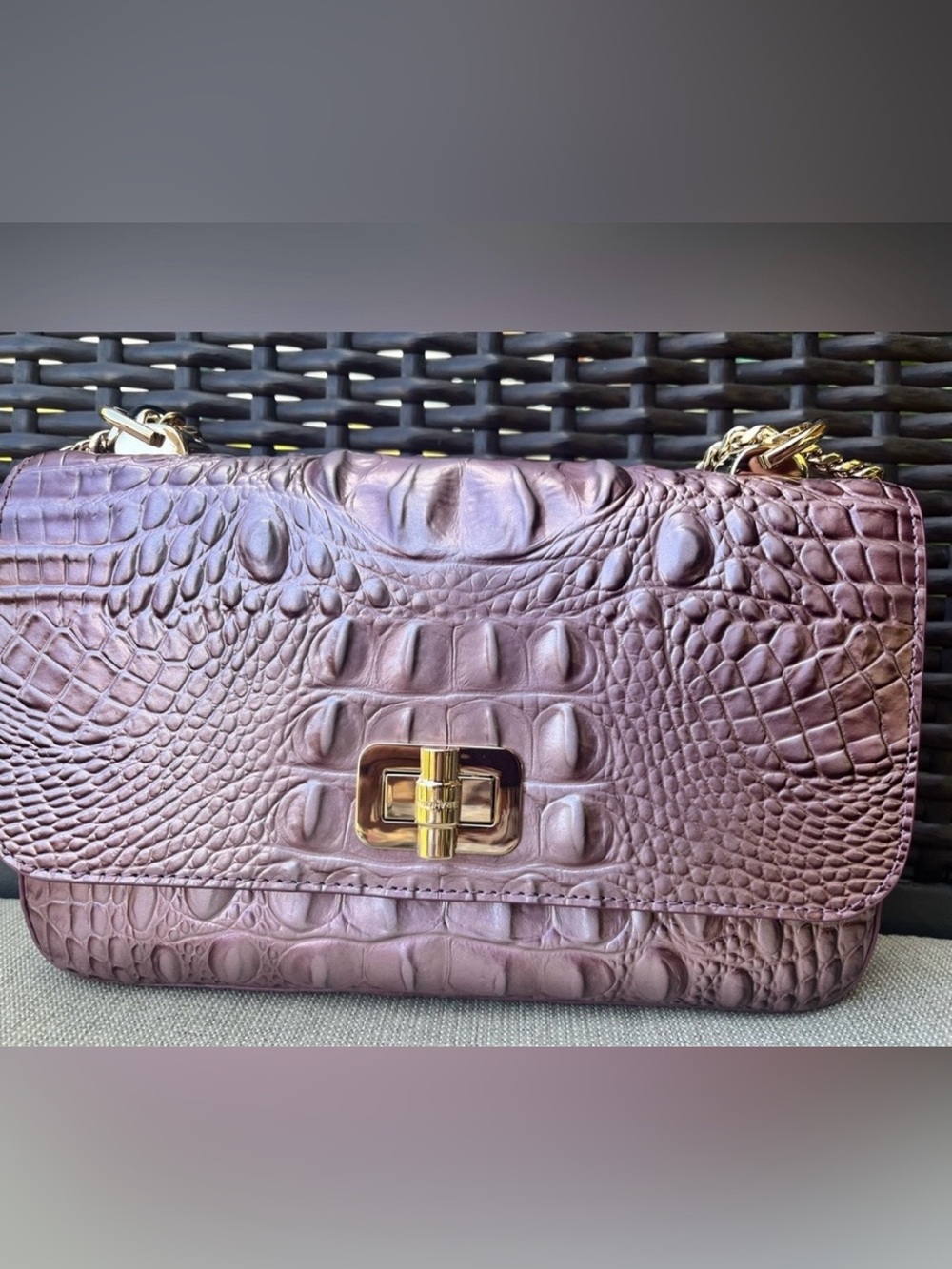 NWT Brahmin ROSA in MELLOW ROSE Convertible Chain & Leather Strap Bag
